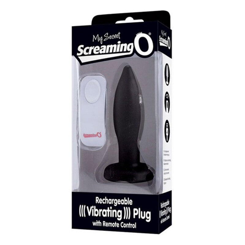 Ace plug anal vibrant telecommande the screaming o silicone conical noir