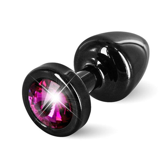 Anni butt plug rond noir et rose 25 mm diogol 72578