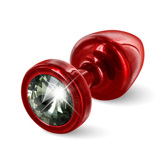 Anni butt plug rond rouge et noir 25 mm diogol 72592