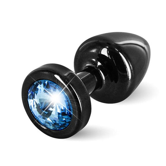 Anni plug anal rond noir et bleu 25 mm diogol 72585