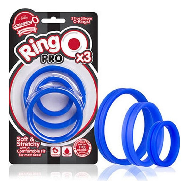 Cock ring the screaming o ring pro set 3 bleu 3 pcs