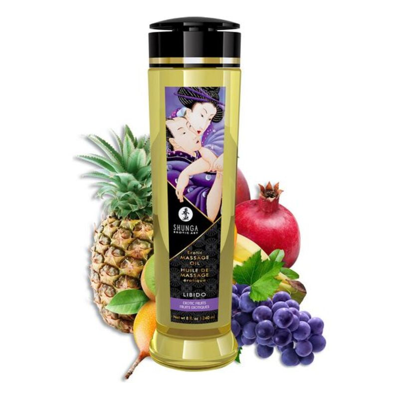 Huile de massage erotique shunga libido fruits exotiques 240 ml