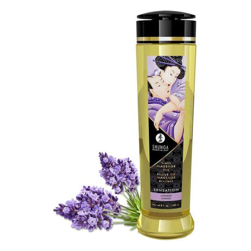 Huile de massage erotique shunga sensation lavande 240 ml