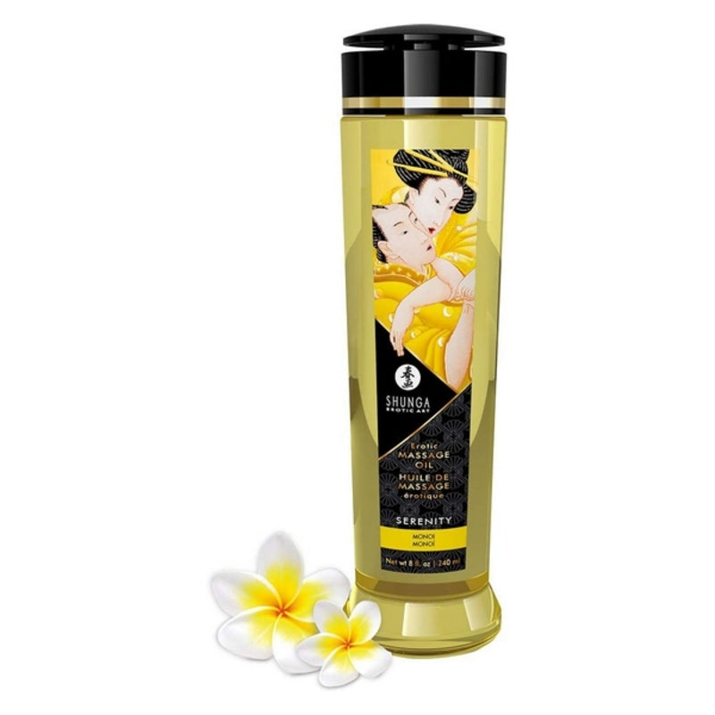 Huile de massage serenite monoi shunga aphrodisiaque 250 ml
