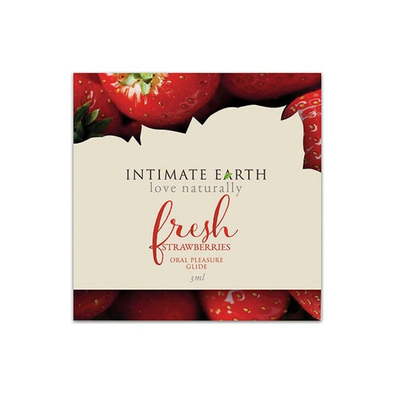 Oral pleasure glide fresh strawberries foil 3 ml intimate earth strawberry