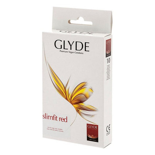 Preservatifs glyde slimfit rouge 17 cm 10 uds