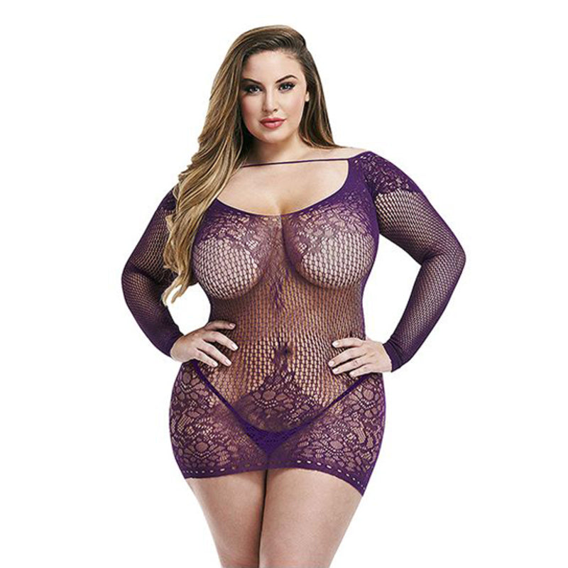 Robe sexy manches longues lapdance violet