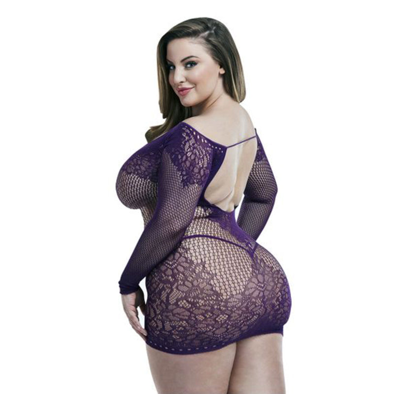 Robe sexy manches longues lapdance violet