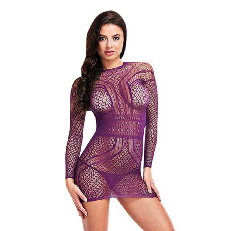 Robe sexy manches longues lapdance violet