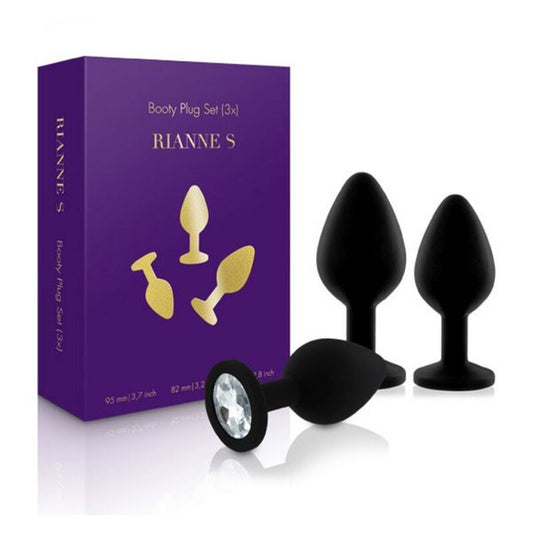 Rs   soiree   booty plug set 3 x noir rianne s 71926