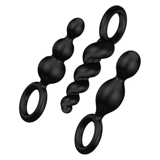 Rs   soiree   booty plug set 3 x noir satisfyer