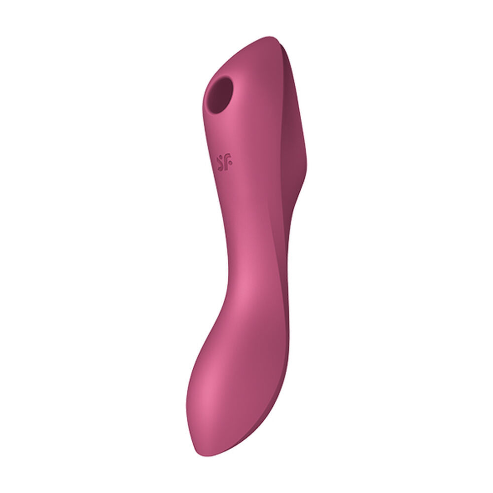 Stimulateur daspiration clitoridien satisfyer curvy trinity 3 vibromasseur air pulse inserable rouge