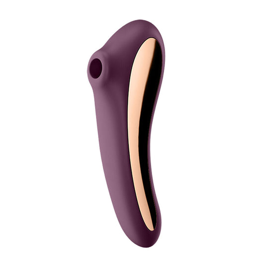 Stimulateur de clitoris a succion satisfyer dual kiss vibromasseur a impulsion dair inserable wine red