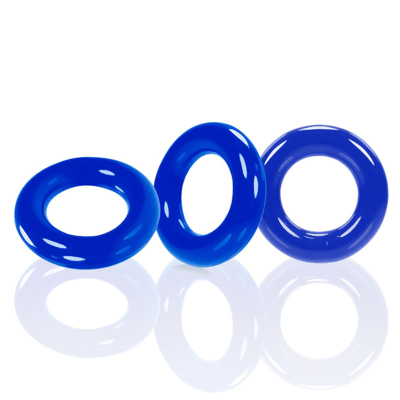 Tri ring cock cage oxballs willy blue 3 pcs