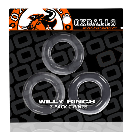 Tri ring cock cage oxballs willy rings pack clear 3 uds