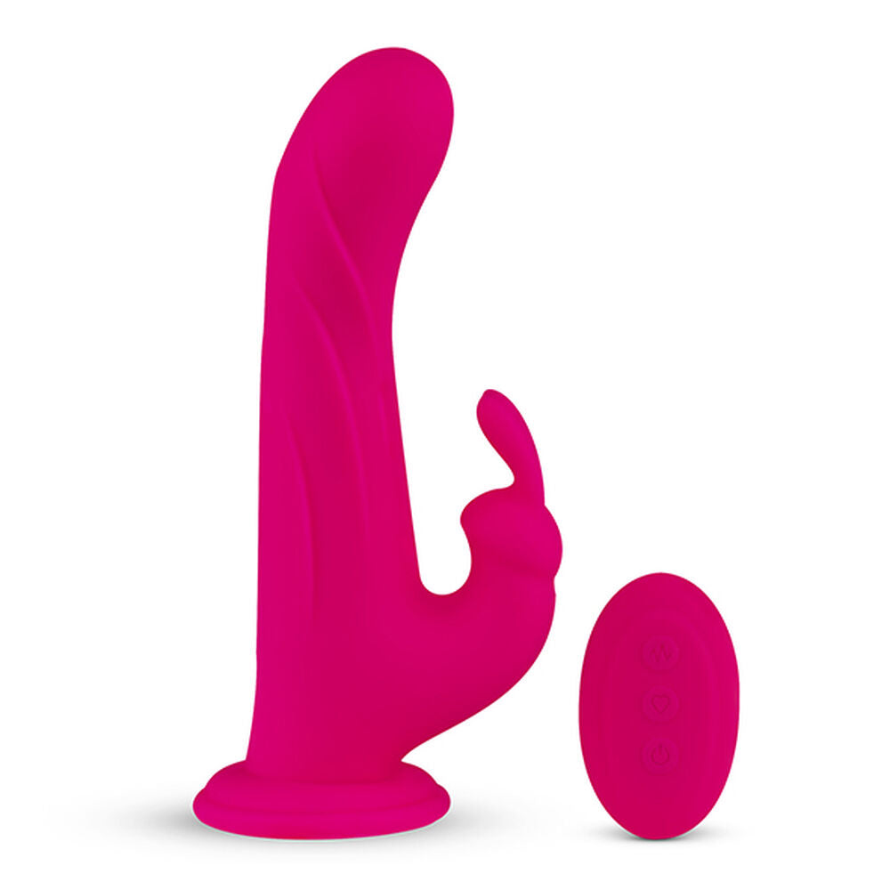 Vibromasseur rabbit whirl pulse et telecommande feelztoys fuchsia